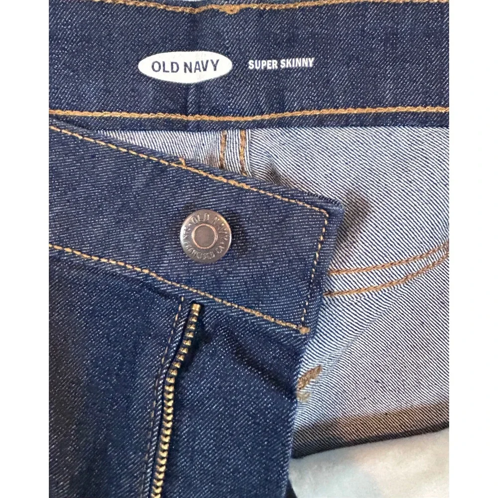 NWOT Old Navy Super Skinny Jeans Women 18 Plus Long Dark Wash Blue Stretch Denim